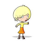 cartoon woman raising eyebrow N9