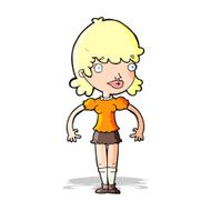 cartoon happy woman N133