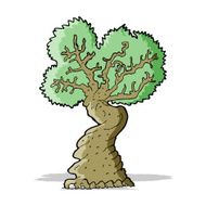 cartoon big old tree N2