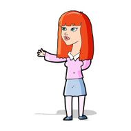 cartoon woman gesturing to show something N10
