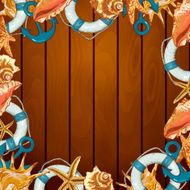 Summer Card with Sea Shells Anchor Lifeline N2