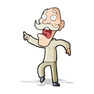 cartoon frightened old man N18