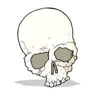 cartoon spooky old skull N3