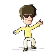 cartoon waving cool guy N3