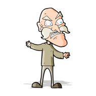 cartoon angry old man N79