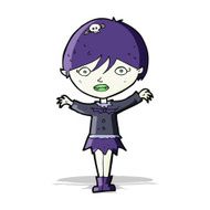 cartoon waving vampire girl N9
