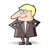 cartoon happy man in suit N4