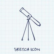Telescope web icon vector illustration