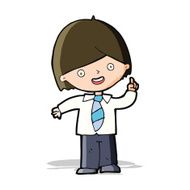 cartoon school boy answering question N24