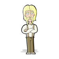 cartoon long mustache man with folded arms N5