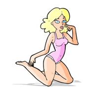 cartoon woman in lingerie N23