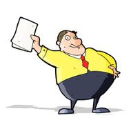 cartoon boss waving papers N5