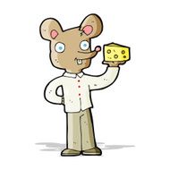 cartoon mouse holding cheese N5