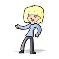 Cartoon Girl Pointing N16