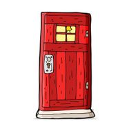 cartoon old wood door N5