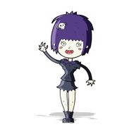 cartoon waving vampire girl N10