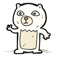 cartoon waving polar bear cub N16
