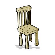 cartoon old wooden chair N6