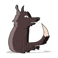 cartoon wolf sitting N4