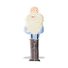 cartoon bearded old man N11