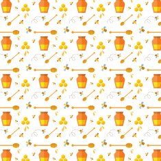 Seamless pattern with bee and honey