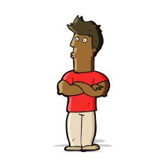 cartoon man with folded arms N11