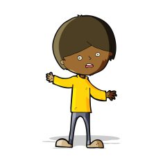 cartoon unhappy boy N19