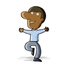 cartoon happy man N163