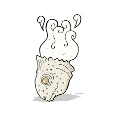 cartoon old fish head N2