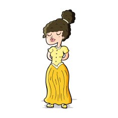 cartoon pretty victorian woman N4