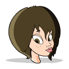 cartoon pretty female face pouting N4