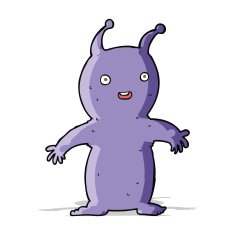 cartoon happy little alien N4