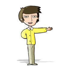 cartoon man gesturing welcome N4
