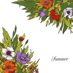 floral frame with flowers N2