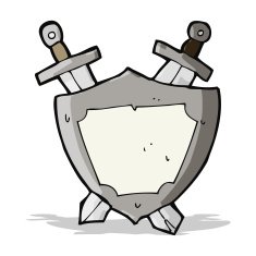 cartoon shield and swords N4