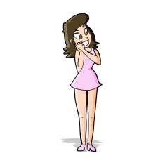 cartoon excited woman N42