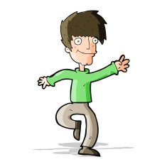 cartoon happy man dancing N12