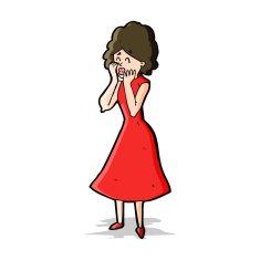 cartoon worried woman N25