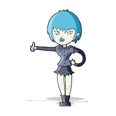 cartoon vampire girl giving thumbs up sign N7