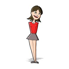 cartoon happy woman N89