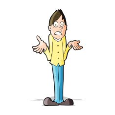 Cartoon Man Shrugging Shoulders N37