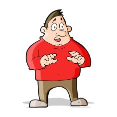 cartoon excited overweight man N4