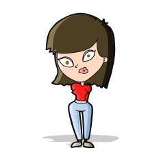cartoon confused woman N53