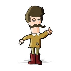 cartoon old man in poor clothes N3