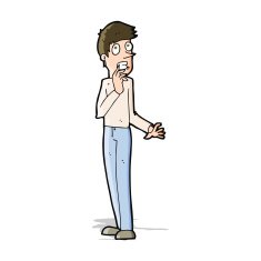 cartoon worried man N36