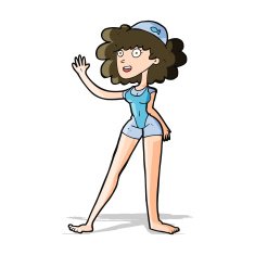 cartoon swimmer woman N4