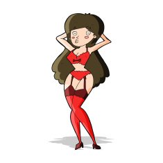 cartoon woman in lingerie N17