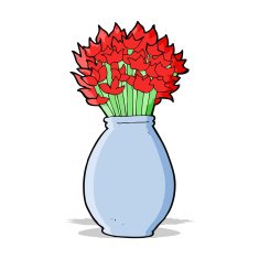 cartoon vase of flowers N4
