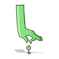 cartoon hand picking flower N4