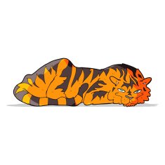 cartoon resting tiger N4
